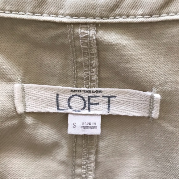 ANN TAYLOR LOFT KHAKI UTILITY CARGO JACKET - Picture 5 of 7